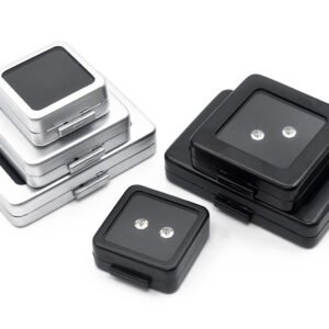 Gem Display Box Diamond Storage Box White and Black Reversible Glass Box