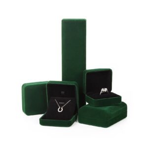 Velvet Jewelry Box Green/Brown/Gray Jewelry Gift Box